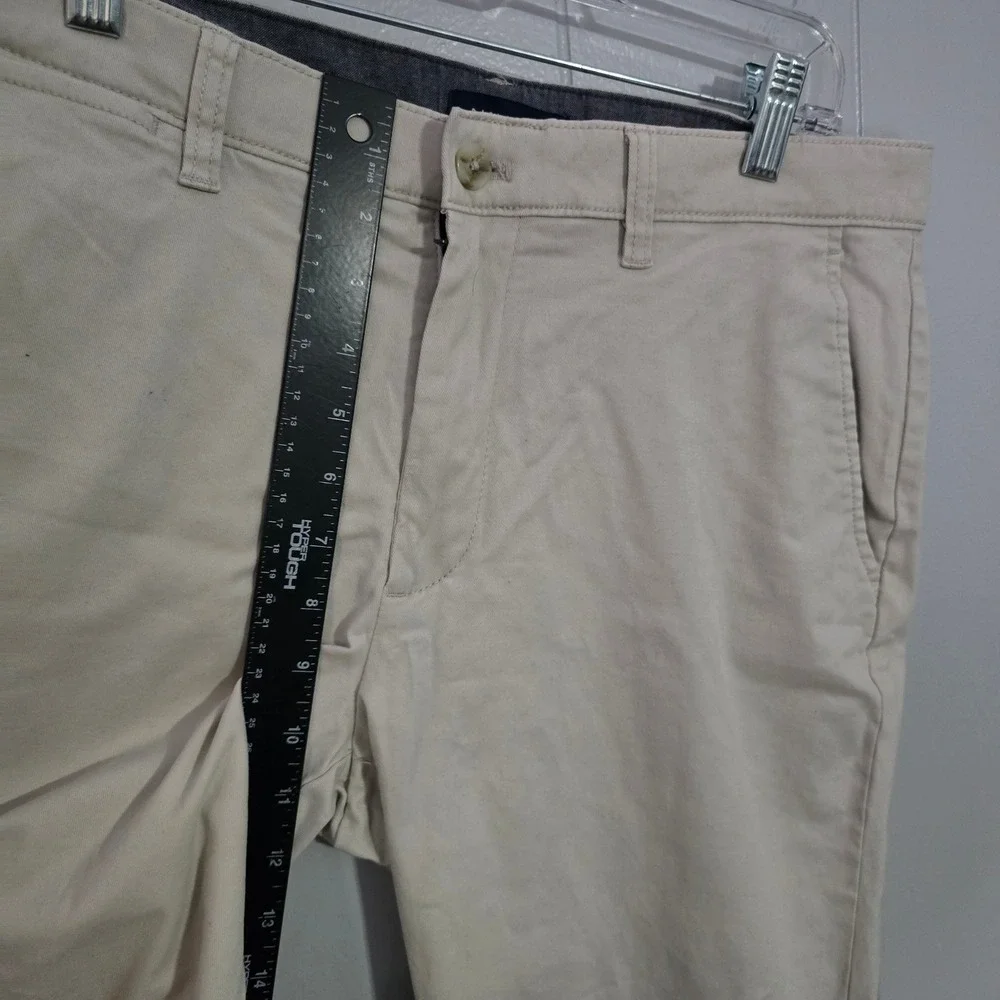 Nautica Mens 32x32 Deck Pant Classic Fit Tan Khaki Chino Trousers Stretch Cotton